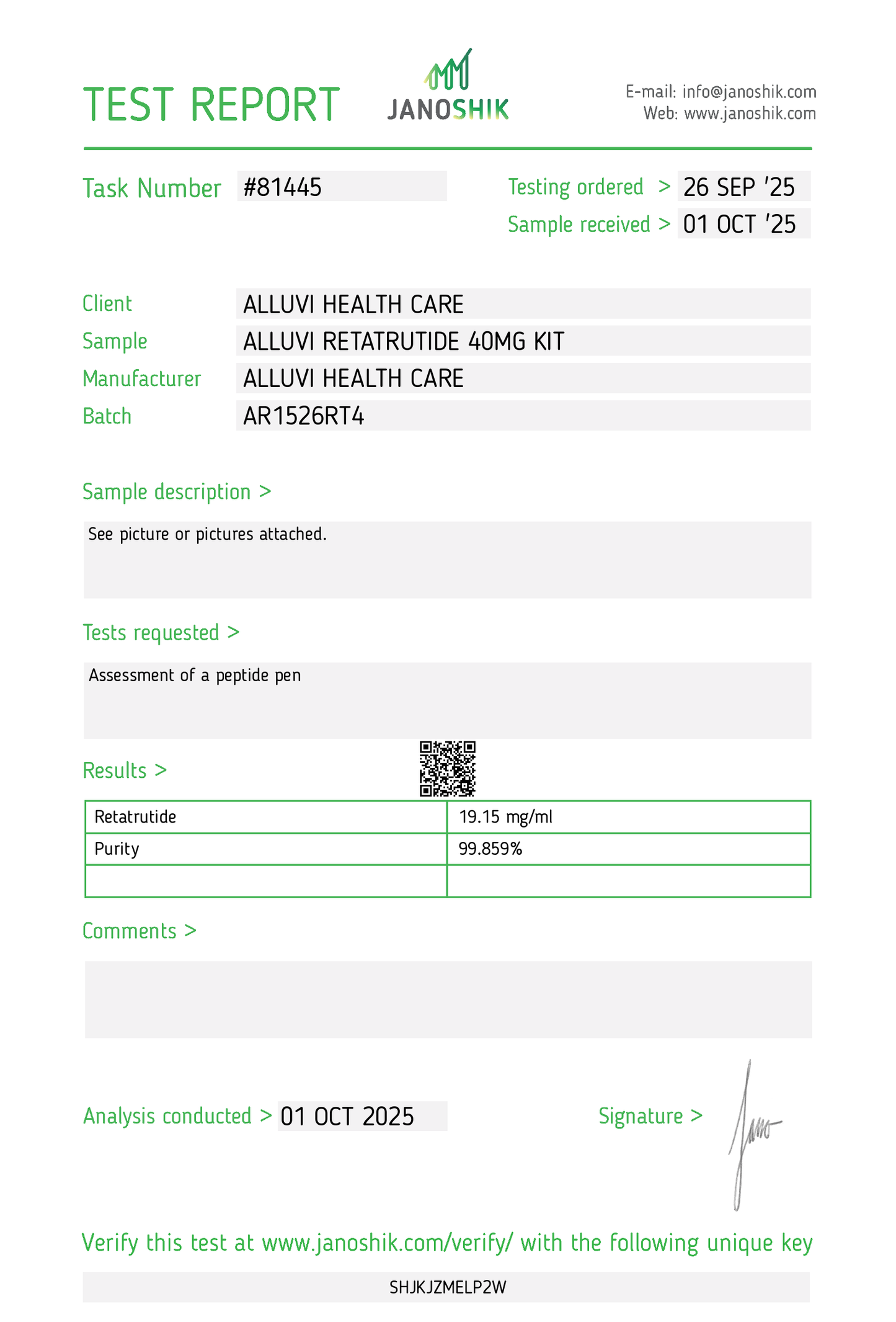 ALLUVI HEALTHCARE RETATRUTIDE 40MG PEN