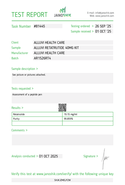 ALLUVI HEALTHCARE RETATRUTIDE 40MG PEN