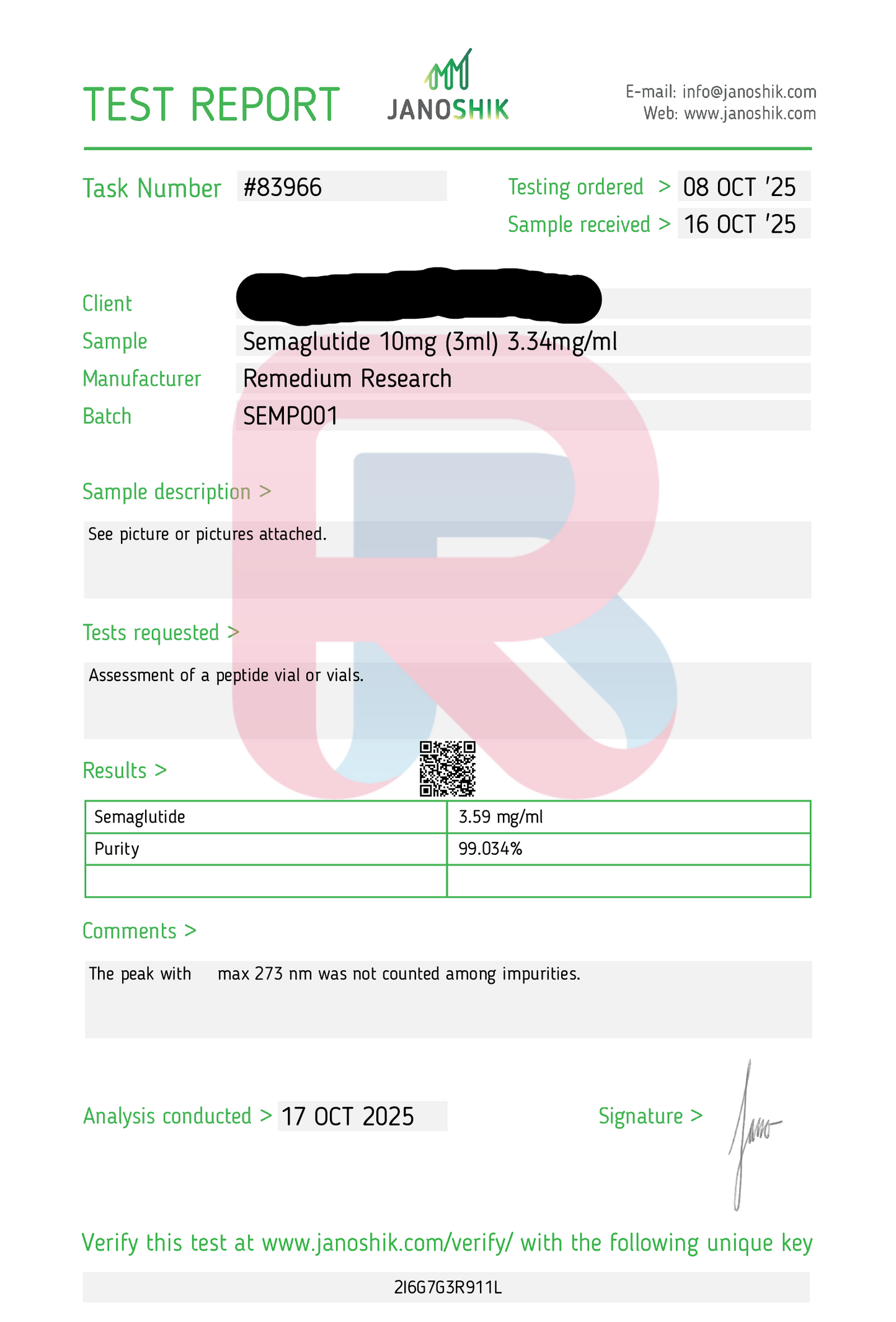 REMEDIUM RESEARCH SEMAGLUTIDE 10MG PEN